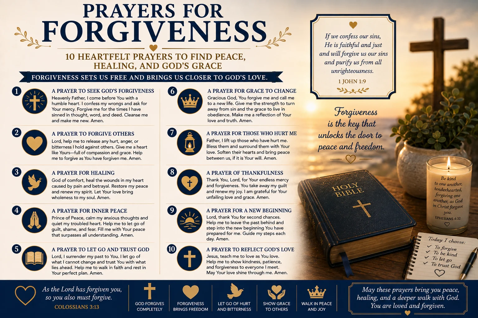 Prayers for Forgiveness: 10 Heartfelt Prayers to Find Peace, Healing, and God's Grace