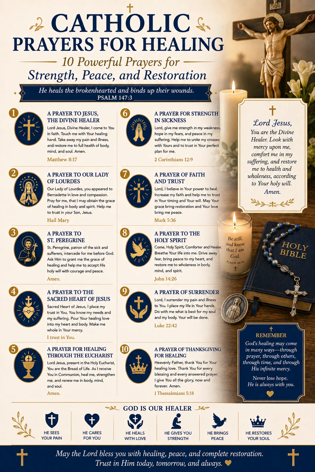 Catholic Prayers for Healing: 10 Powerful Prayers for Strength, Peace, and Restoration