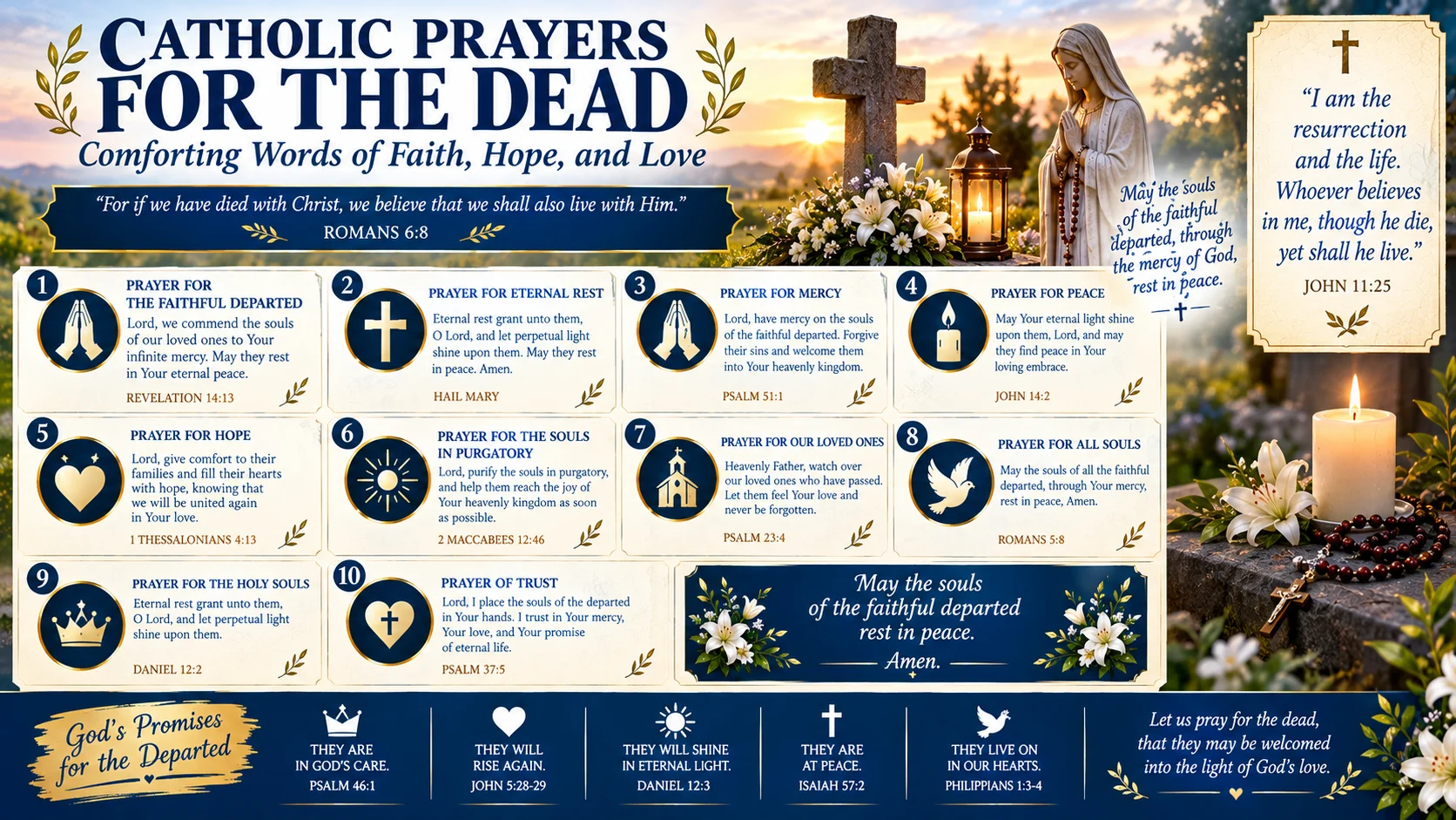 Catholic Prayers for the Dead: Comforting Words of Faith, Hope, and Love