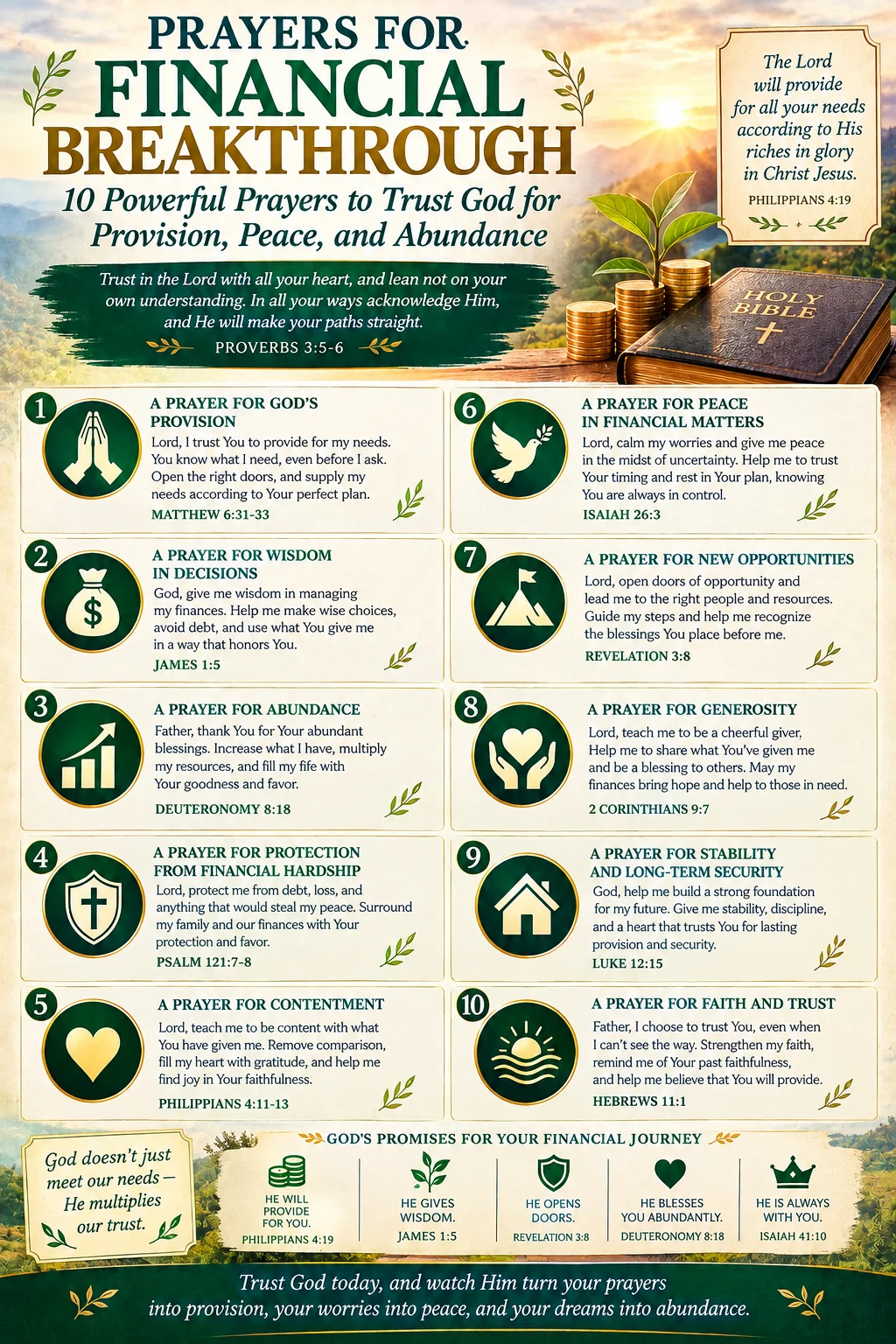 Prayers for Financial Breakthrough: 10 Powerful Prayers to Trust God for Provision, Peace, and Abundance