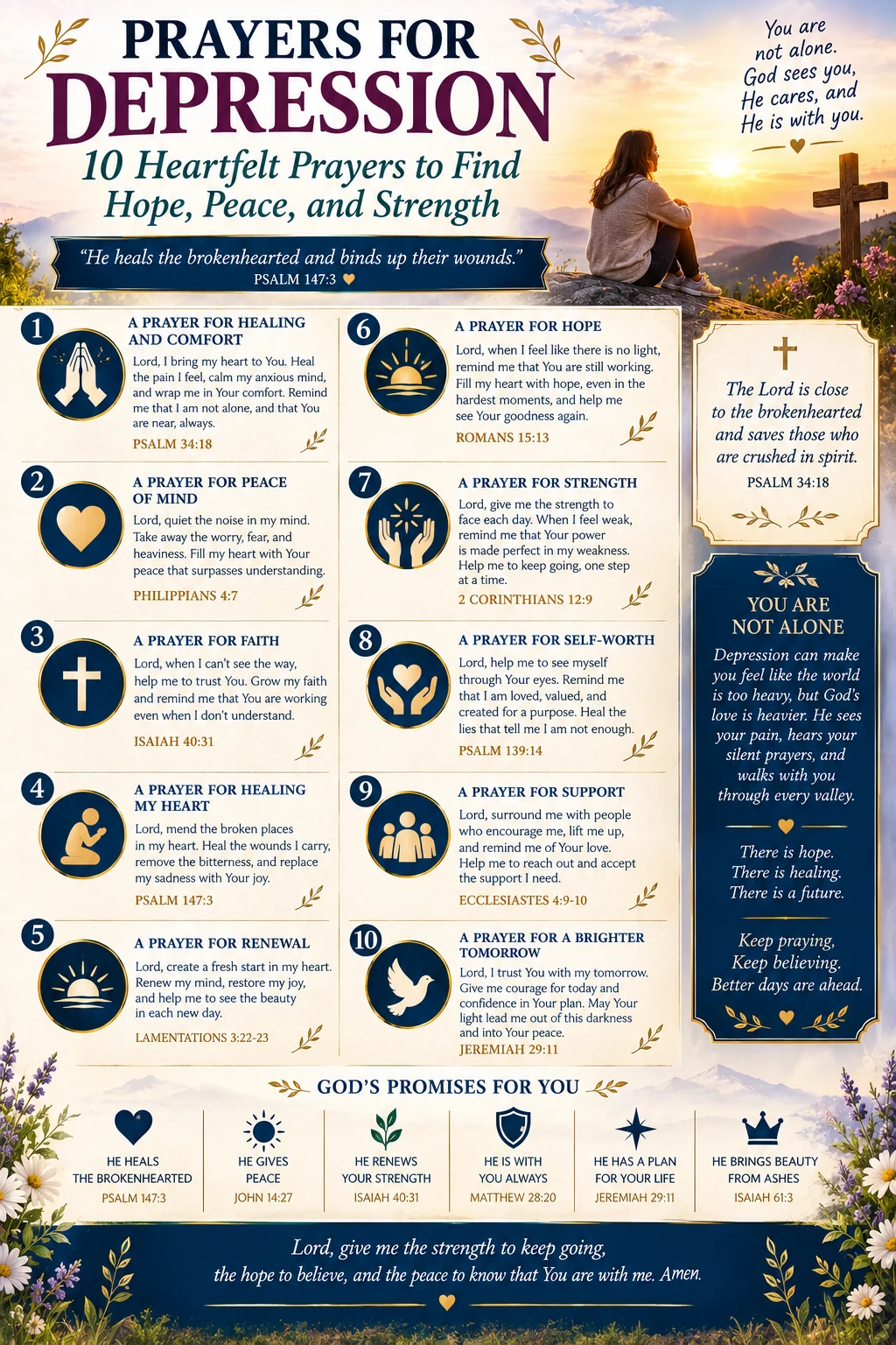 Prayers for Depression: 10 Heartfelt Prayers to Find Hope, Peace, and Strength